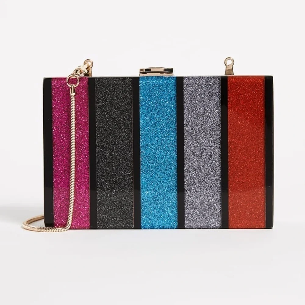 Milly Glitter Acrylic Clutch Crossbody
